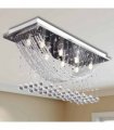 vidaXL White Ceiling Lamp with Glittering Glass Crystal Beads 8 x G9 29 cm