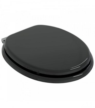 vidaXL Soft-Close Toilet Seat Black 44 x 38 cm MDF board