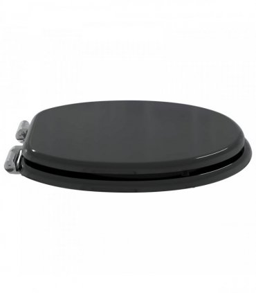 vidaXL Soft-Close Toilet Seat Black 44 x 38 cm MDF board