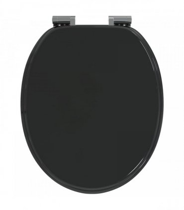 vidaXL Soft-Close Toilet Seat Black 44 x 38 cm MDF board