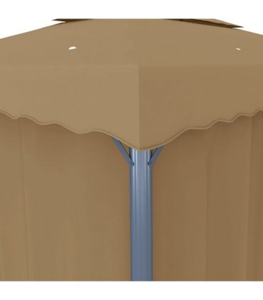 vidaXL Gazebo with Curtain 3x3 m Taupe Aluminium