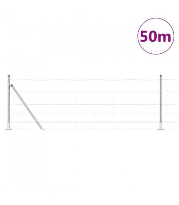 vidaXL Welded Wire Fence with Concrete Base 50 x 0.8 m Silver Mesh