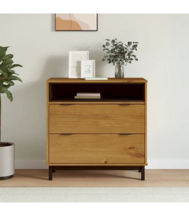 vidaXL Drawer Cabinet FLAM 80x40x80 cm Solid Wood Pine