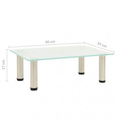 vidaXL TV Stand Frosted 40x35x17 cm Tempered Glass