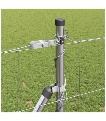 vidaXL Welded Wire Fence with Concrete Base 25 x 1.2 m Silver Mesh