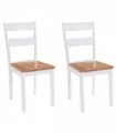 vidaXL Dining Chairs 2 pcs White Solid Rubber Wood