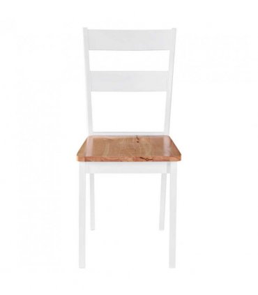 vidaXL Dining Chairs 2 pcs White Solid Rubber Wood