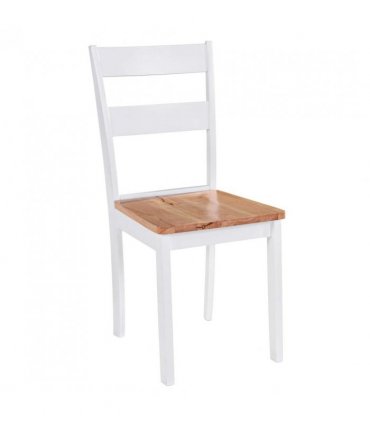 vidaXL Dining Chairs 2 pcs White Solid Rubber Wood
