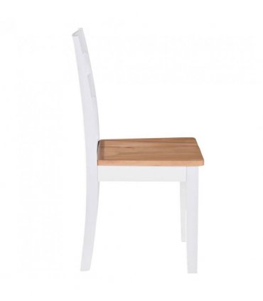 vidaXL Dining Chairs 2 pcs White Solid Rubber Wood