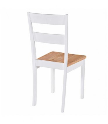 vidaXL Dining Chairs 2 pcs White Solid Rubber Wood