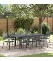 vidaXL Garden Dining Set 9 pcs Anthracite Steel