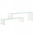 vidaXL 2 Piece Coffee Table Set 90x30x20/110x30x40 cm Tempered Glass