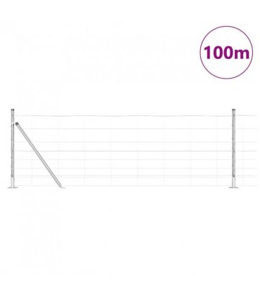 vidaXL Welded Wire Fence with Concrete Base 100 x 0.8 m Silver Mesh