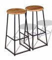vidaXL Bar Stools 2 pcs Solid Teak Wood