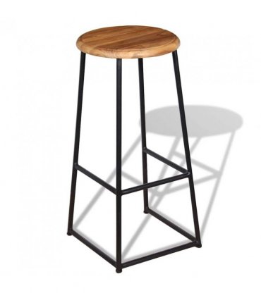 vidaXL Bar Stools 2 pcs Solid Teak Wood