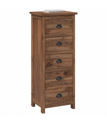 vidaXL Chest of Drawers Natural 45 x 35 x 110 cm Solid Teak Wood
