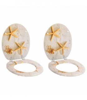 vidaXL Toilet Seats with Lids 2 pcs MDF Sea Star
