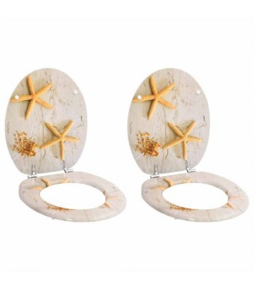 vidaXL Toilet Seats with Lids 2 pcs MDF Sea Star