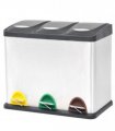 vidaXL Recycling Pedal Bin Garbage Trash Bin Stainless Steel 24 L