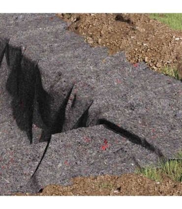 vidaXL Pond Fleece Folding Grey 1 x 10 m Polyester and Cotton