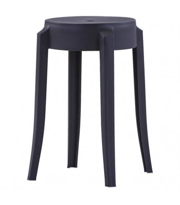 vidaXL Stackable Stools 4 pcs Black Plastic
