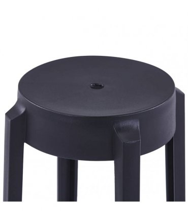 vidaXL Stackable Stools 4 pcs Black Plastic