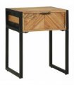 vidaXL Bedside Table Brown 40 x 35 x 50 cm Solid Acacia Wood and Metal