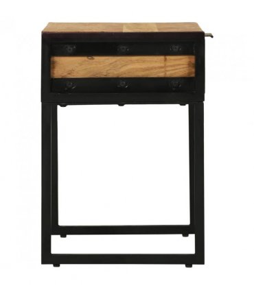 vidaXL Bedside Table Brown 40 x 35 x 50 cm Solid Acacia Wood and Metal