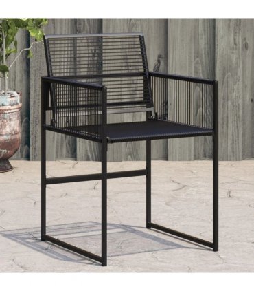 vidaXL Garden Chairs 4 pcs Black Poly Rattan