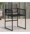 vidaXL Garden Chairs 4 pcs Black Poly Rattan