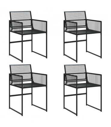 vidaXL Garden Chairs 4 pcs Black Poly Rattan