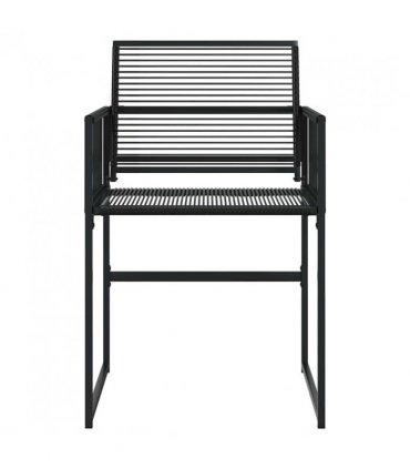 vidaXL Garden Chairs 4 pcs Black Poly Rattan