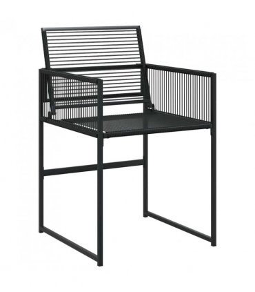 vidaXL Garden Chairs 4 pcs Black Poly Rattan