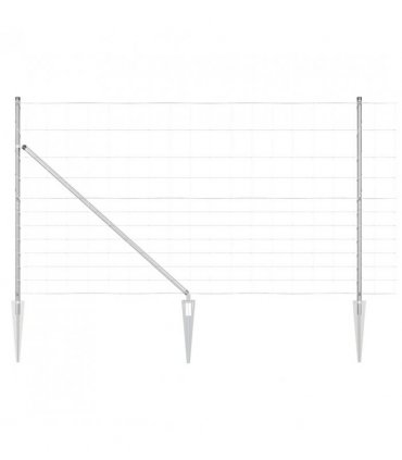 vidaXL Welded Wire Fence with Spikes 50 x 1.4 m Galvanised Steel Mesh