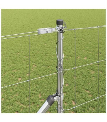 vidaXL Welded Wire Fence with Spikes 50 x 1.4 m Galvanised Steel Mesh