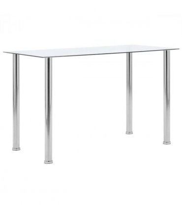 vidaXL Dining Table Transparent 120x60x75 cm Tempered Glass