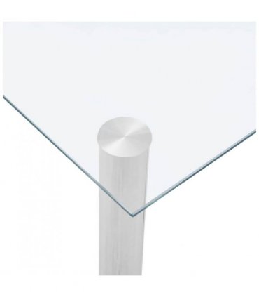 vidaXL Dining Table Transparent 120x60x75 cm Tempered Glass