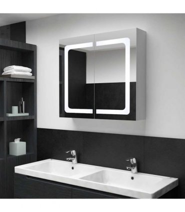 vidaXL LED Bathroom Mirror Cabinet 80x12.2x68 cm
