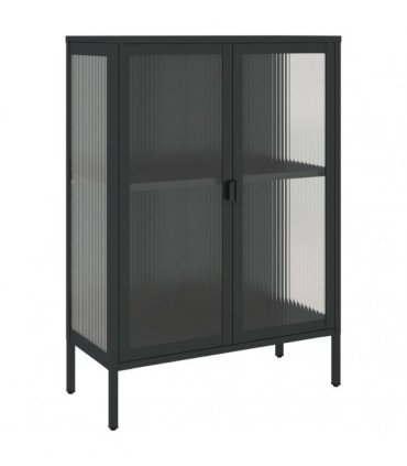 vidaXL Sideboard Black 75x35x105 cm Glass and Steel