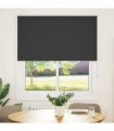 vidaXL Roller Blind Blackout Black 120x130 cm Fabric Width 116.6 cm Polyester
