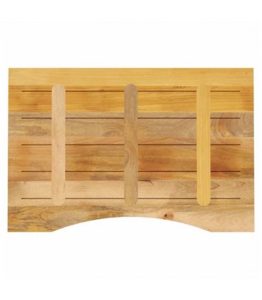 vidaXL Desk Top with Curve 100x60x2.5 cm Solid Wood Rough Mango