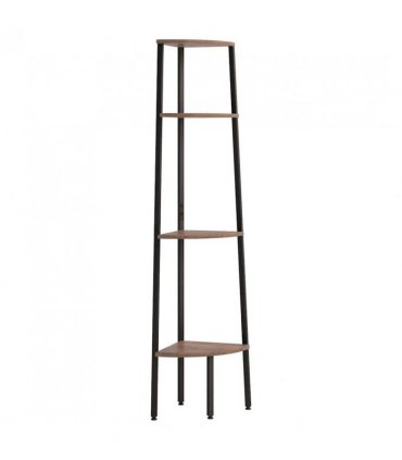 vidaXL 4-Tier Corner Shelf Dark Brown and Black 45.5x31.5x150 cm