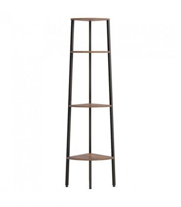 vidaXL 4-Tier Corner Shelf Dark Brown and Black 45.5x31.5x150 cm