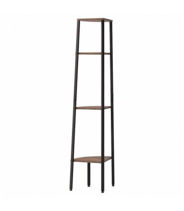 vidaXL 4-Tier Corner Shelf Dark Brown and Black 45.5x31.5x150 cm