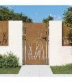 vidaXL Garden Gate 100x175 cm Corten Steel Grass Design