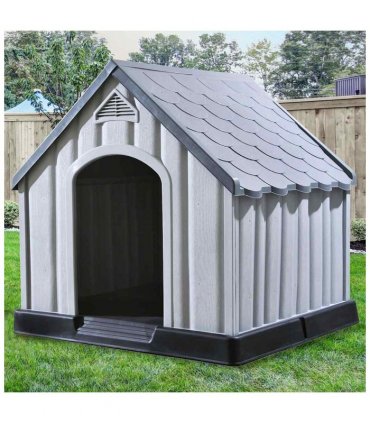 vidaXL Dog House Grey 92x87x91 cm Plastic