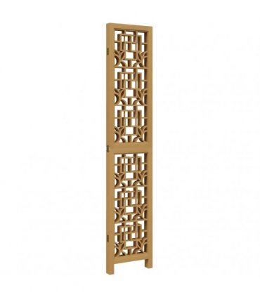 vidaXL Room Divider 4 Panels Brown Solid Wood Paulownia