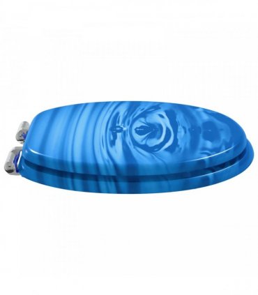 vidaXL Soft-Close Toilet Seat Blue Drop 44 x 38 cm MDF board