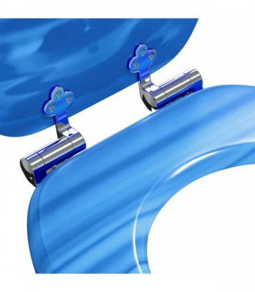 vidaXL Soft-Close Toilet Seat Blue Drop 44 x 38 cm MDF board