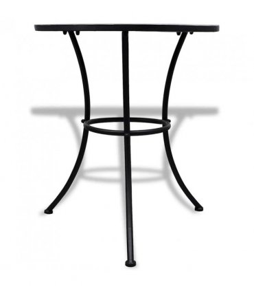 vidaXL Patio Furniture | Blue and White | Powder-coated iron and ceramic tile